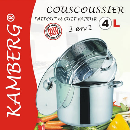 Couscoussier 3 en 1 - Acier inoxydable
