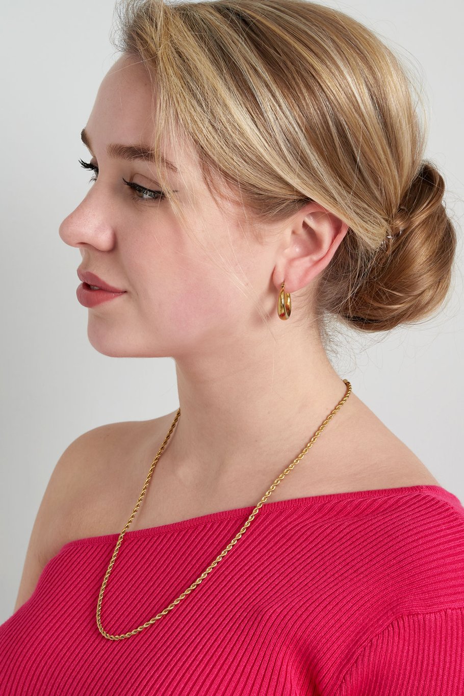 Goldene gedrehte Damen- / Herrenkette – Robuste Flechtkette – 60 cm – Edelstahl