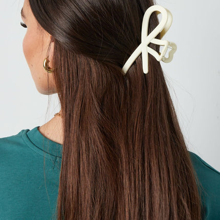 Pince à Cheveux Ondulations Bouclées - Barrette en Plastique - 11 cm - Noir