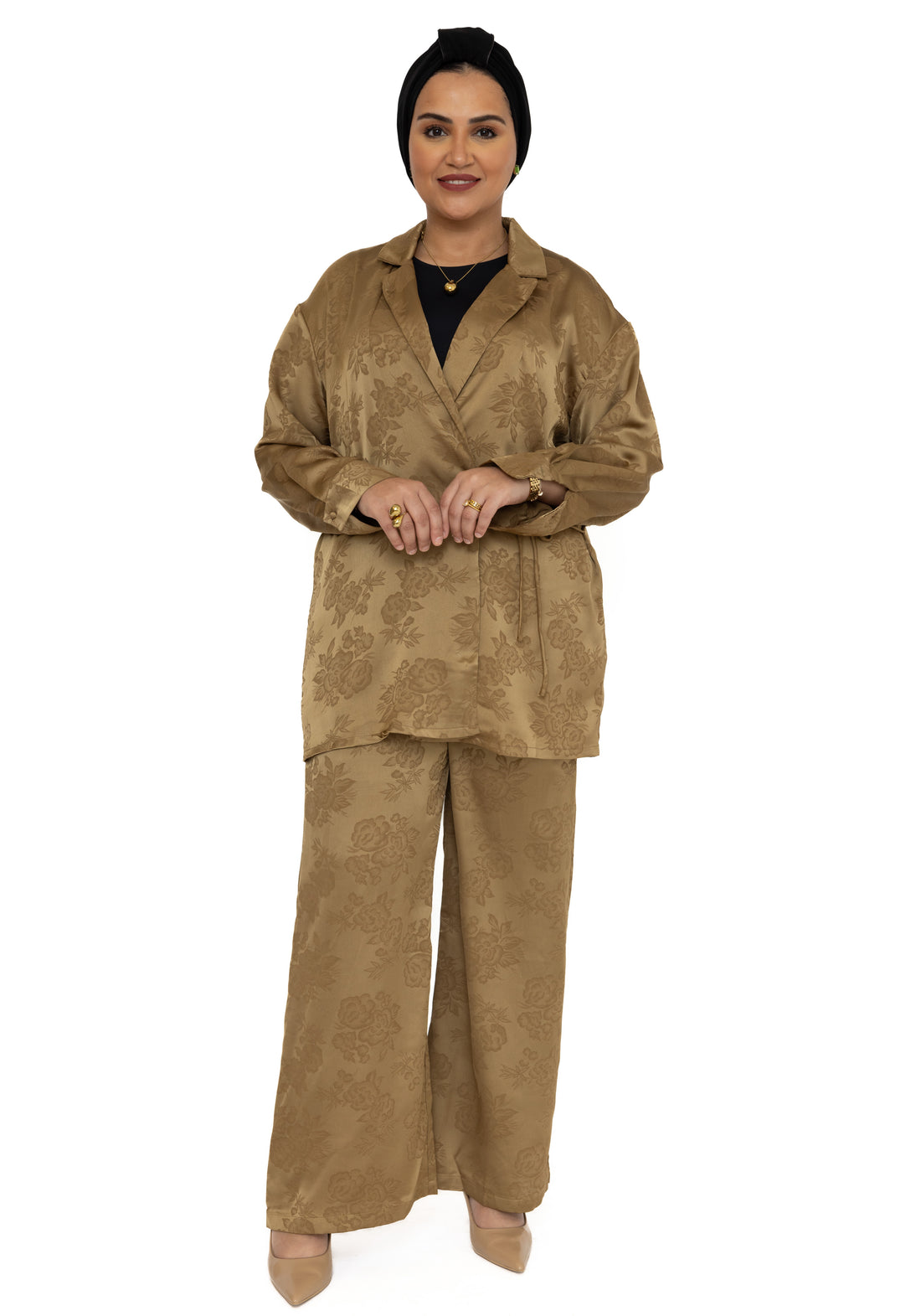 Dalia twinset dames – tweedelige set in zwart, marineblauw of groenbruin – foto 24