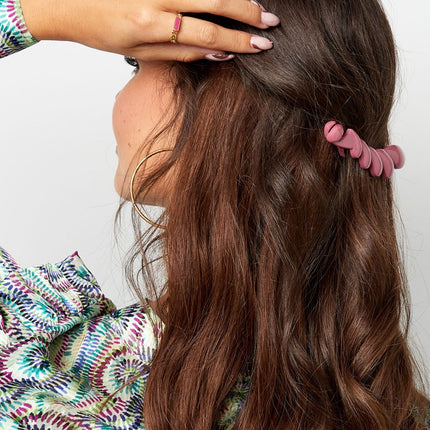 Pince à cheveux fuchsia tressée – Accessoire tendance – 12 cm – Matériau PC