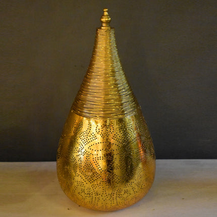 Lampe de table orientale style filigrane goutte - or vintage
