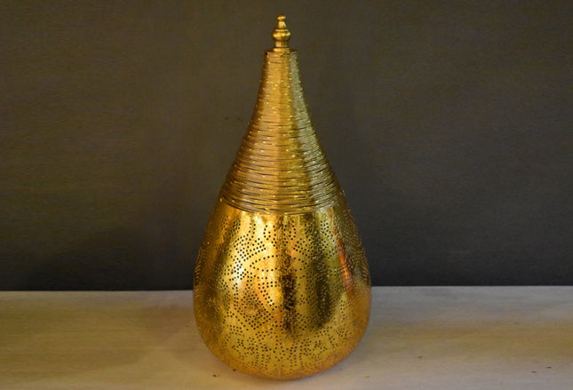 Lampe de table orientale style filigrane goutte - or vintage