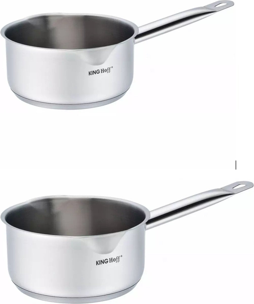 2 x Kinghoff steelpan Ø14 cm en Ø18 cm - 1 en 2, 1 liter
