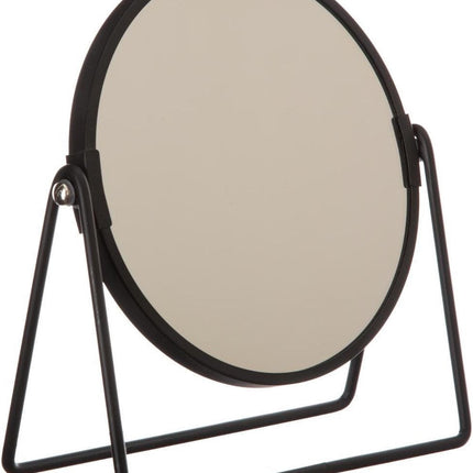 Miroir de maquillage/rasage double sur pied 19 x 8 x 21 cm noir - Miroirs de rasage de salle de bain sur pied