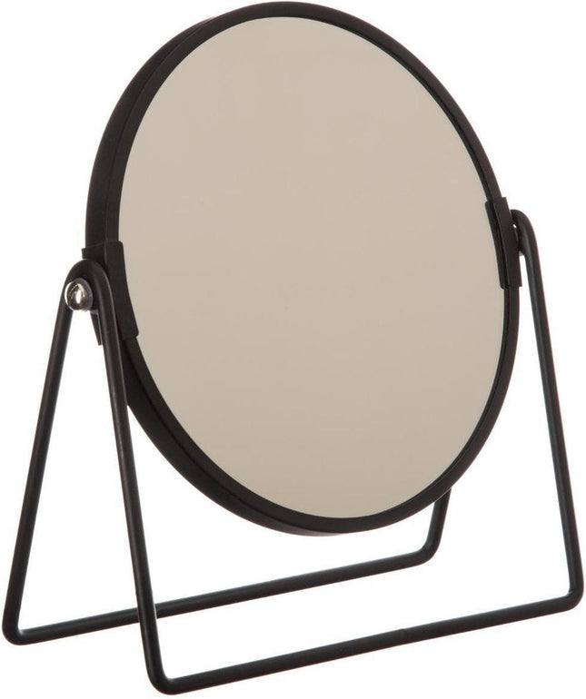 Miroir de maquillage/rasage double sur pied 19 x 8 x 21 cm noir - Miroirs de rasage de salle de bain sur pied