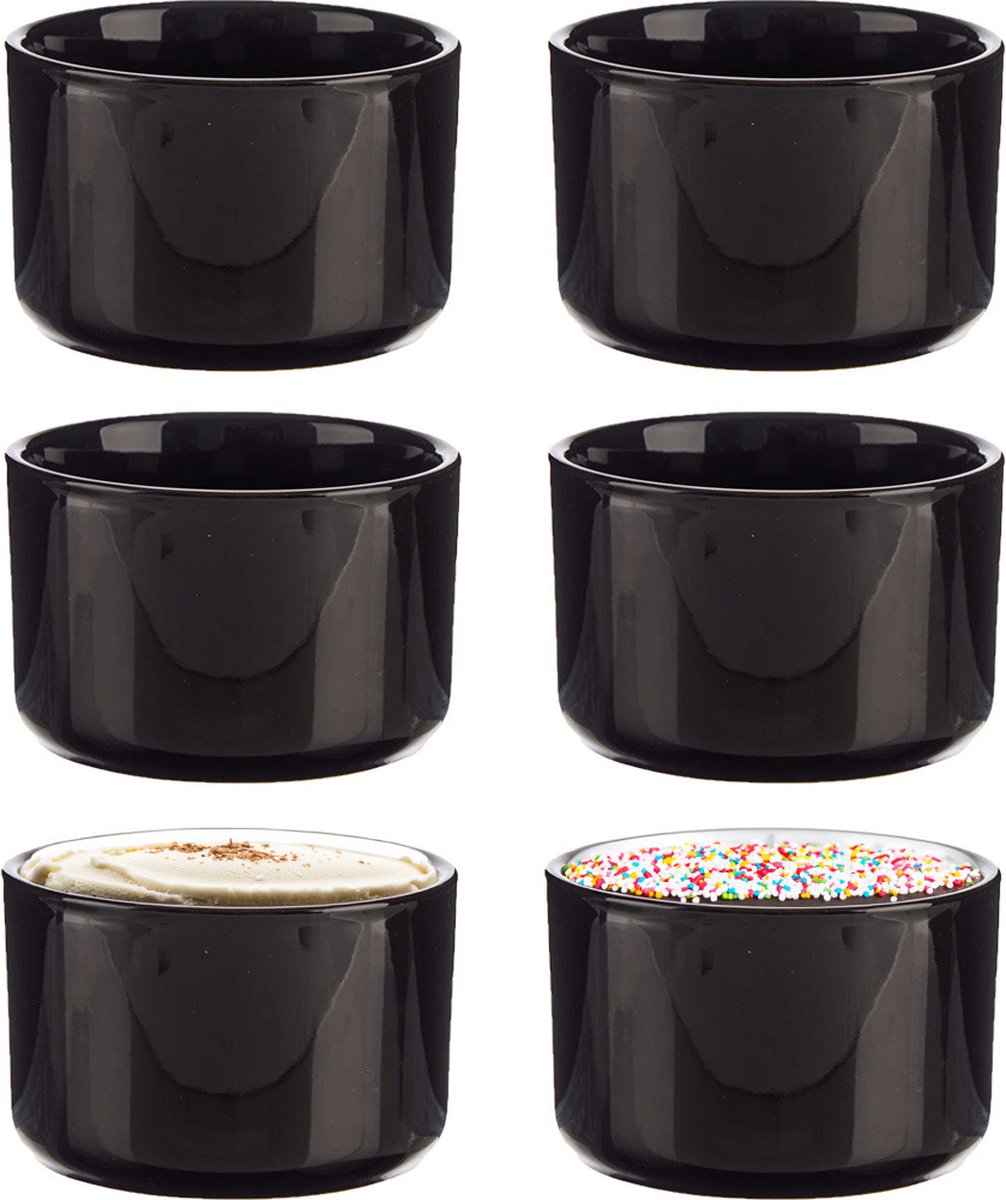 Vessia Amuse- / Dessertschälchen / Servierschalen – 6er-Set – Schwarz – 10 x 6 cm – Küche / Esstisch – Keramik