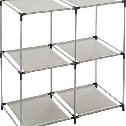 5Five Étagère de rangement 2 niveaux - métal - plastique - gris - 67 x 68 cm - pour paniers de rangement