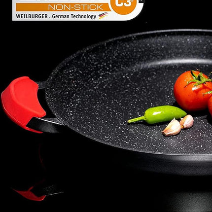 CUILINA Poêle à paella 40 cm – Revêtement marbre – pour Induction et tous feux