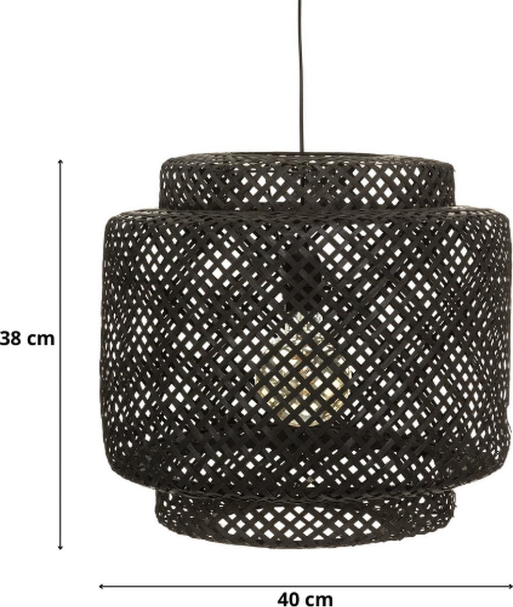 Woven Bamboo Pendant Light - Lighting - Rattan - Ø40 cm - Black