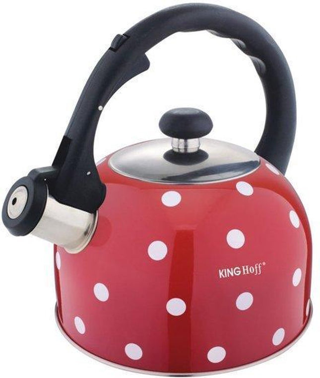 Kinghoff Fluitketel rood stippel - 2l