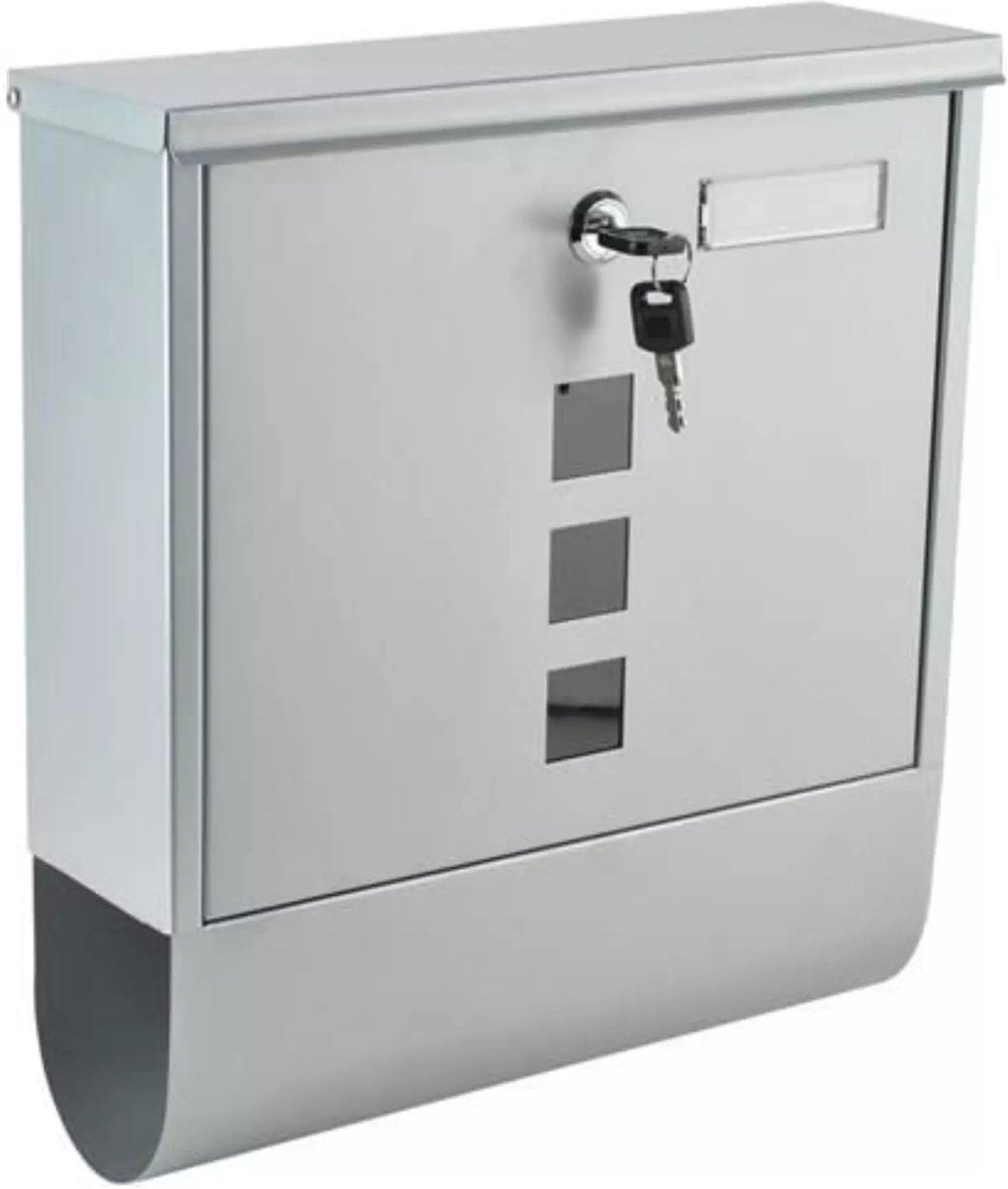 Malatec wall-mounted mailbox - stainless steel - silver-grey