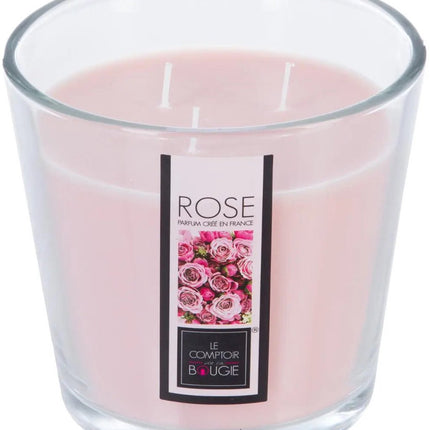 Atmosphera Candles Bougie parfumée - en verre - arôme fleurs de rose - 40 heures de combustion - 13 x 12 cm - décoration d'intérieur - bougies parfumées