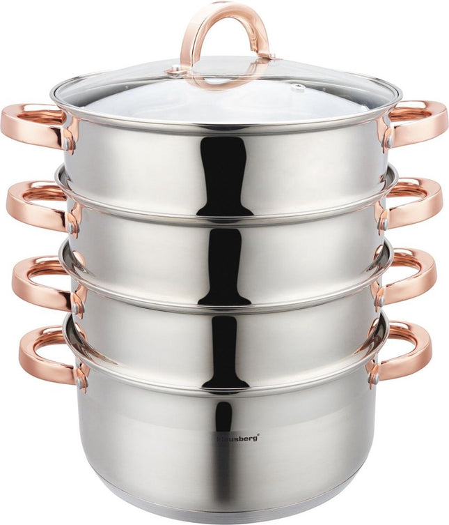 Klausberg 7736 - Cuiseur vapeur - 5 pièces - 24 cm - 5 litres - Inox - Tous feux