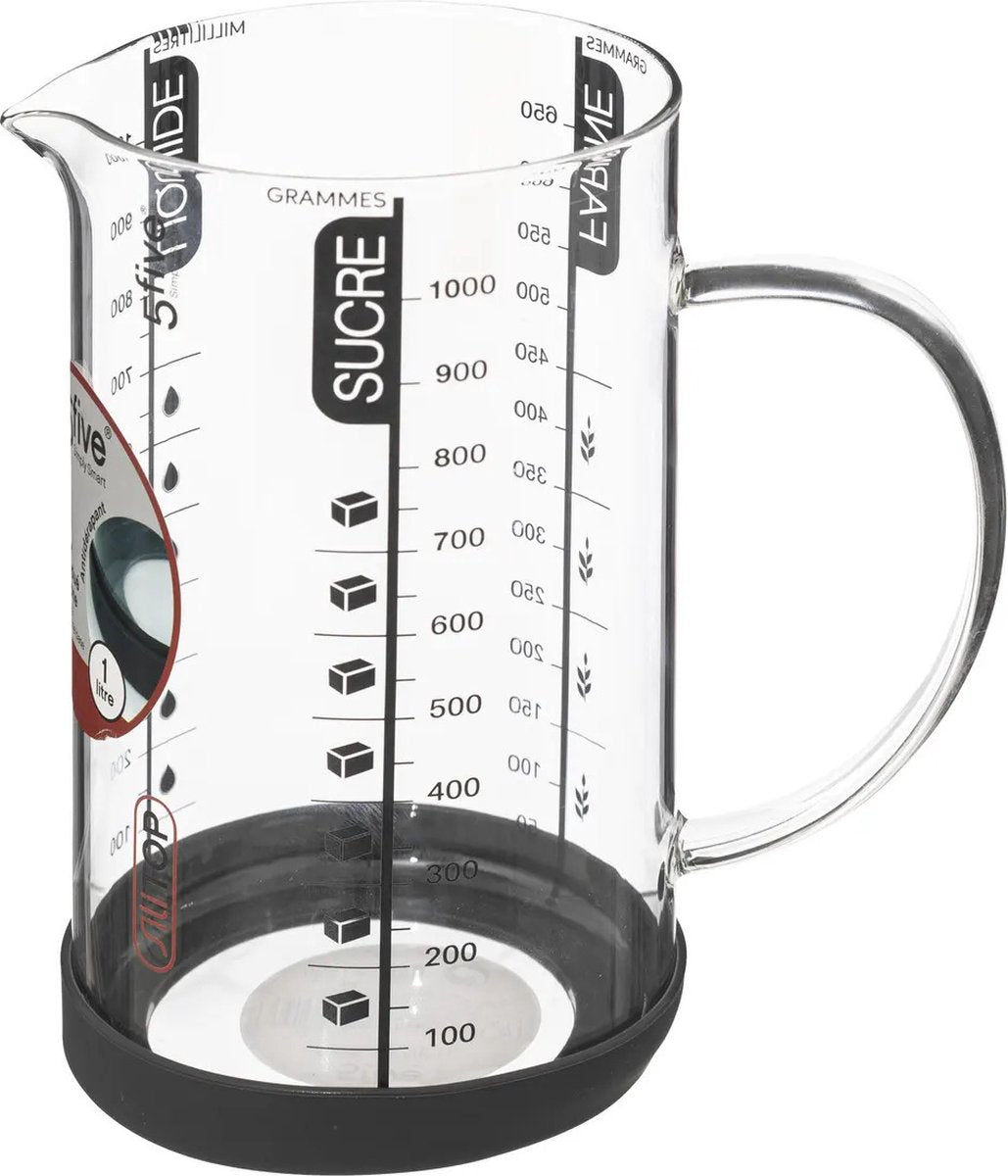 5Five Küchenmessbecher / Rührbecher - Glas - transparent - 1000 ml