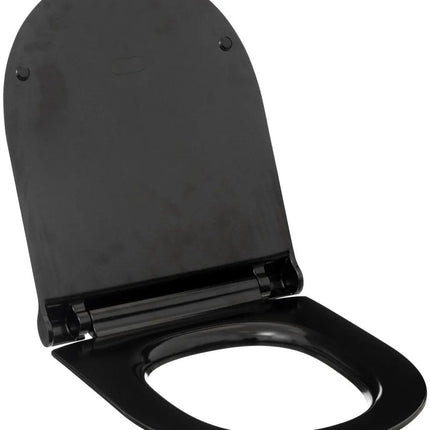 5Five Abattant WC Brilliant - noir - plastique - modèle universel - système de fermeture douce