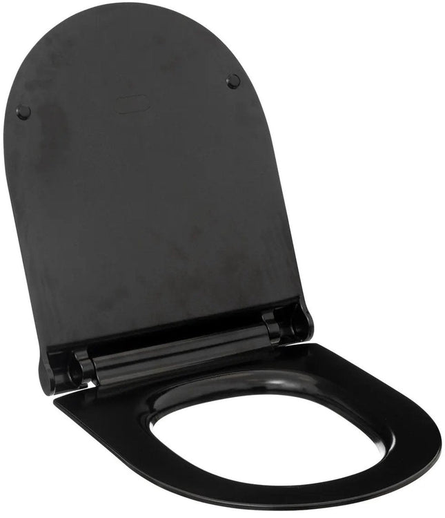 5Five Abattant WC Brilliant - noir - plastique - modèle universel - système de fermeture douce