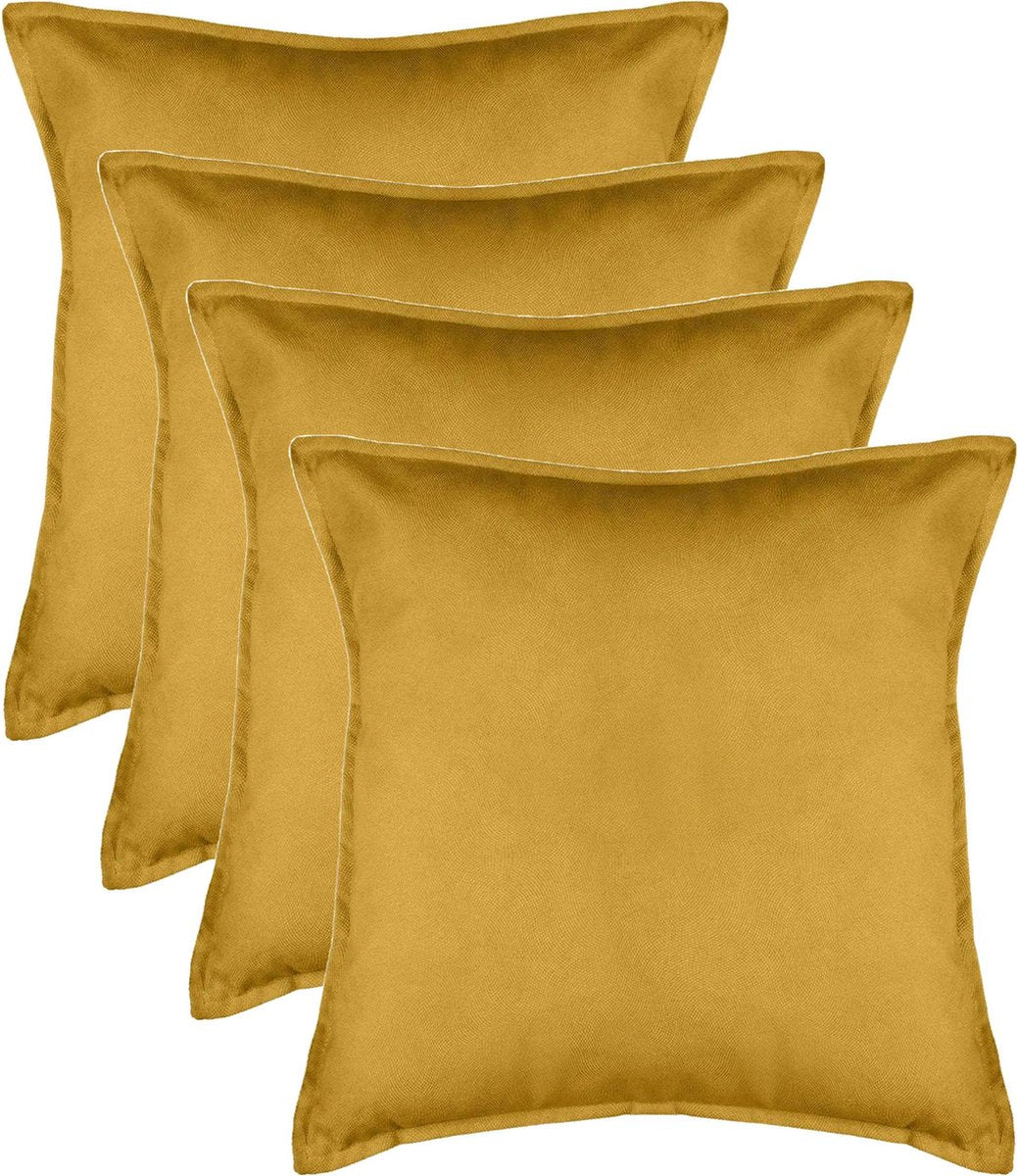 Atmosphera Sofa- / Dekokissen Sophia - 4er-Set - 55 x 55 cm - Polyester mit Reißverschluss