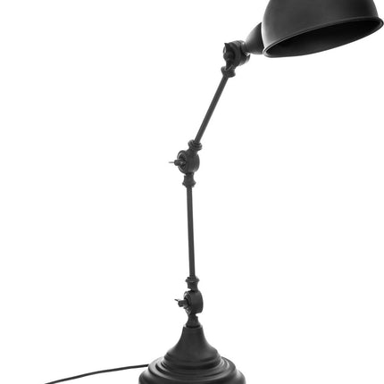 LAMPE DE BUREAU - LAMPE DE TABLE NOIRE - BASALTE ROBUSTE - RÉGLABLE - E14 - CORDON INTERRUPTEUR