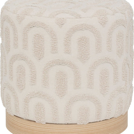 Atmosphera Pouf Copas - Ø38xH38cm - Repose-pieds - Blanc
