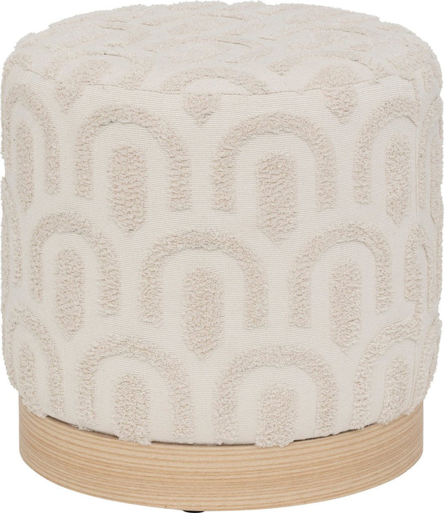 Atmosphera Pouf Copas - Ø38xH38cm - Repose-pieds - Blanc