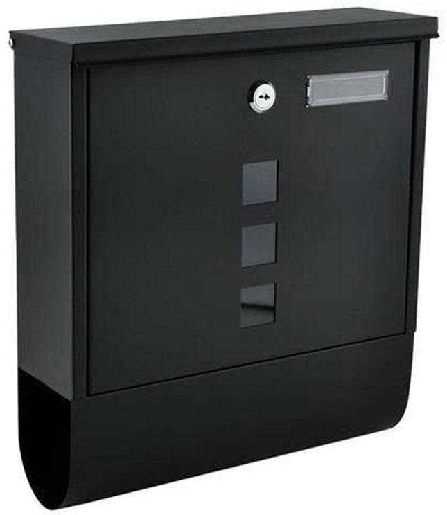 Boîte aux lettres – avec porte-journaux – boîte aux lettres murale – noir mat