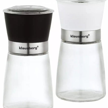 Klausberg KB7257 Ensemble de moulins à sel et à poivre - Mécanisme en céramique durable - Élégant ensemble en verre
