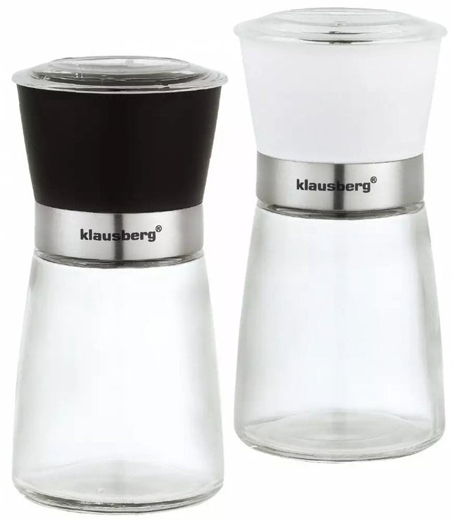 Klausberg KB7257 Ensemble de moulins à sel et à poivre - Mécanisme en céramique durable - Élégant ensemble en verre