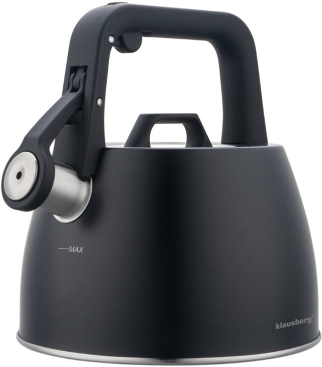 Klausberg 7915 - Bouilloire sifflante - 2,5 litres - Acier inoxydable - Noir