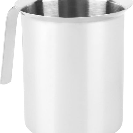 Kinghoff® - Mousseur à lait manuel - Inox - 800 ml - Lavable au lave-vaisselle - Barista - Pot à lait - Fond résistant à la chaleur - Induction