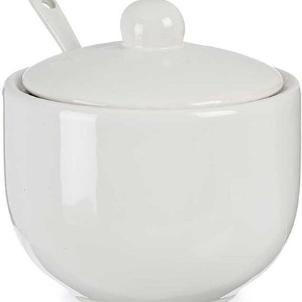 Sucrier Vessia avec couvercle - blanc - 310 ml - porcelaine - 10 x 10 x 9,5 cm