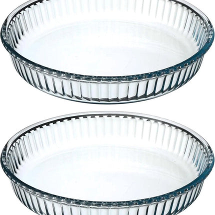 Plat à four rond Secret de Gourmet - Verre - D26/H4.5 cm - Lot de 2