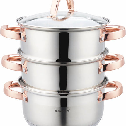 Klausberg 7726 - cuit-vapeur - 4 pièces - 18 cm - inox - toutes sources de chaleur