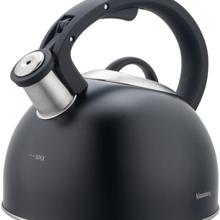 Klausberg 7911 - Bouilloire sifflante - 2,5 litres - Inox - Noir