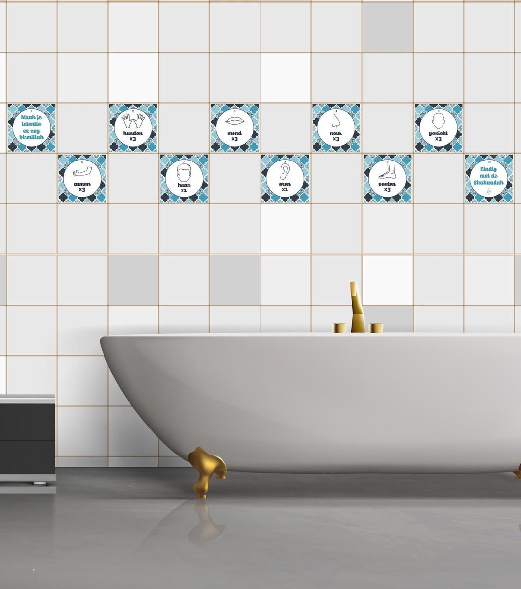 WOEDOE BADKAMER STICKERS BLAUW
