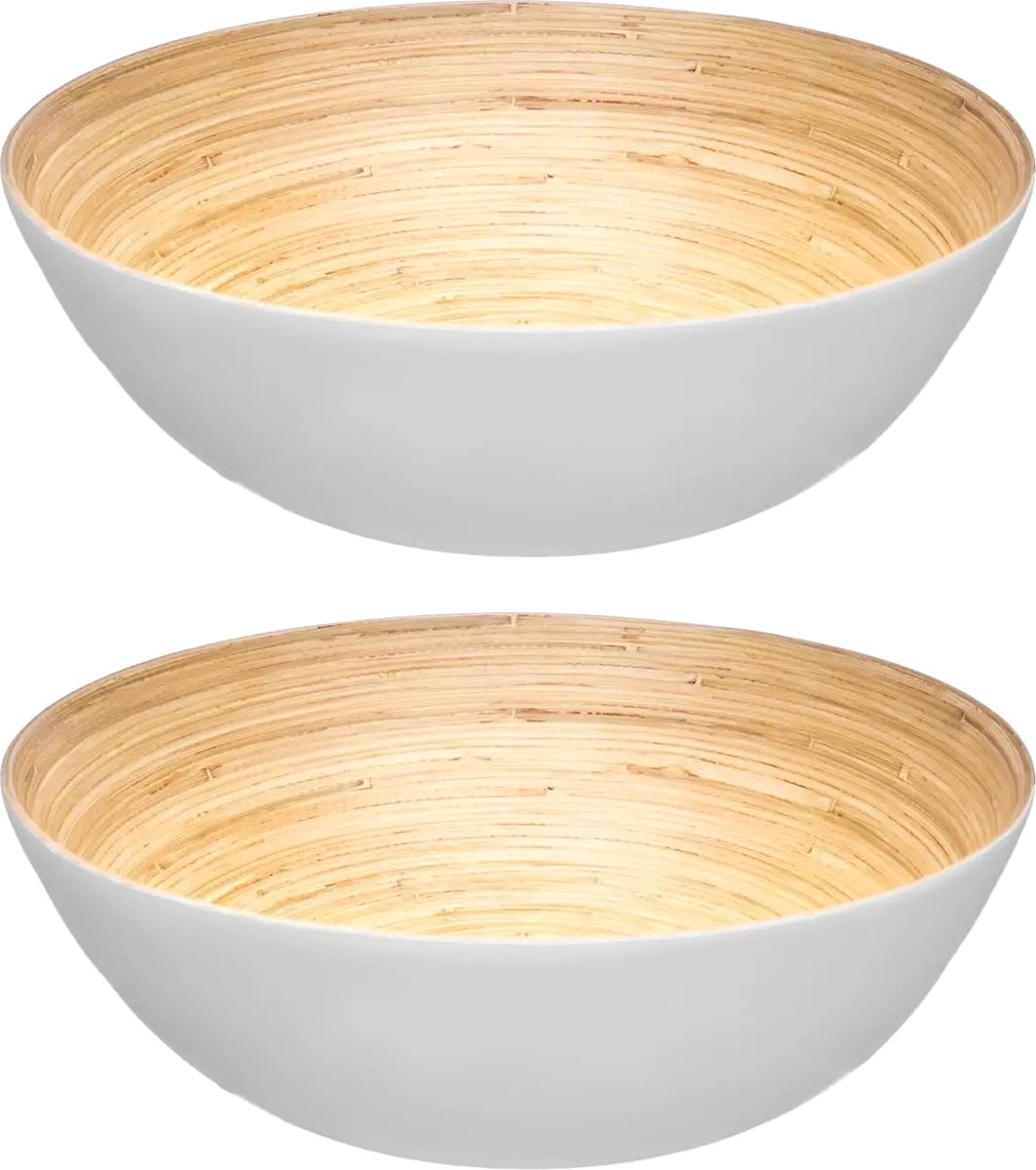 Secret de Gourmet Salatschüssel/Servierschale - Bambus - D30 cm - 2x