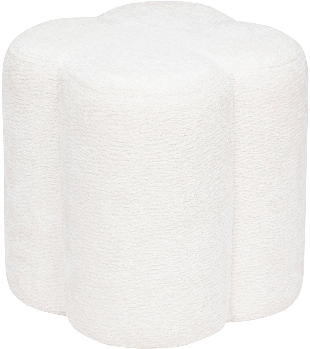 Atmosphera Lavon Pouffe - Ø35xH38 cm - White