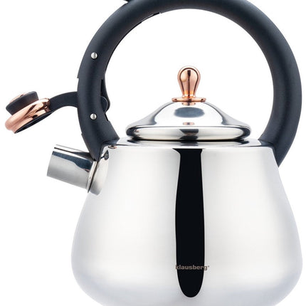 Klausberg 7776 - Bouilloire sifflante - 2,5 litres - Acier inoxydable - Couleur argentée