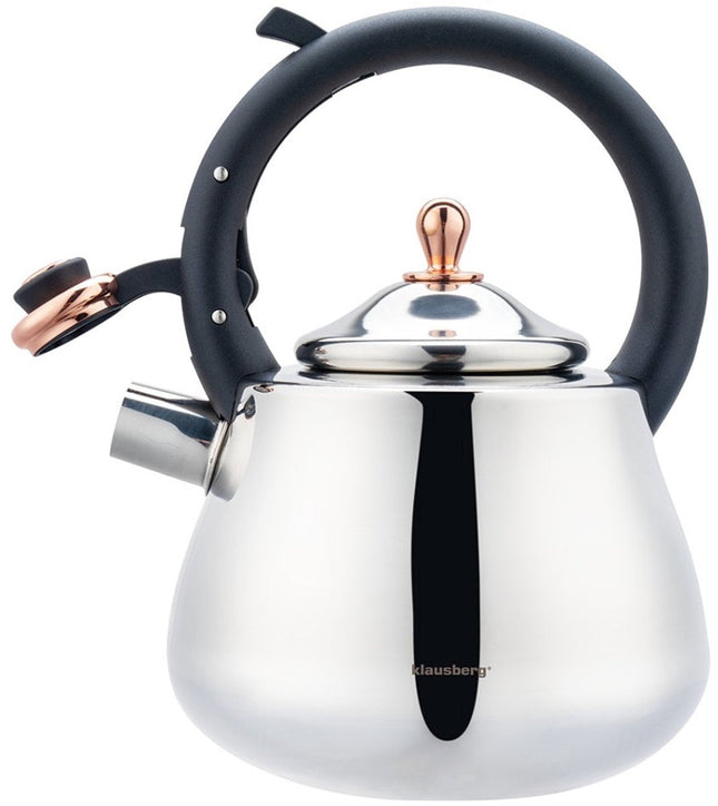 Klausberg 7776 - Bouilloire sifflante - 2,5 litres - Acier inoxydable - Couleur argentée