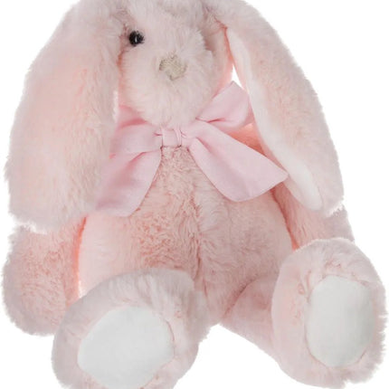 Atmosphera Peluche lapin avec nœud - tissu doux en peluche - jouet en peluche - rose clair - 30 cm
