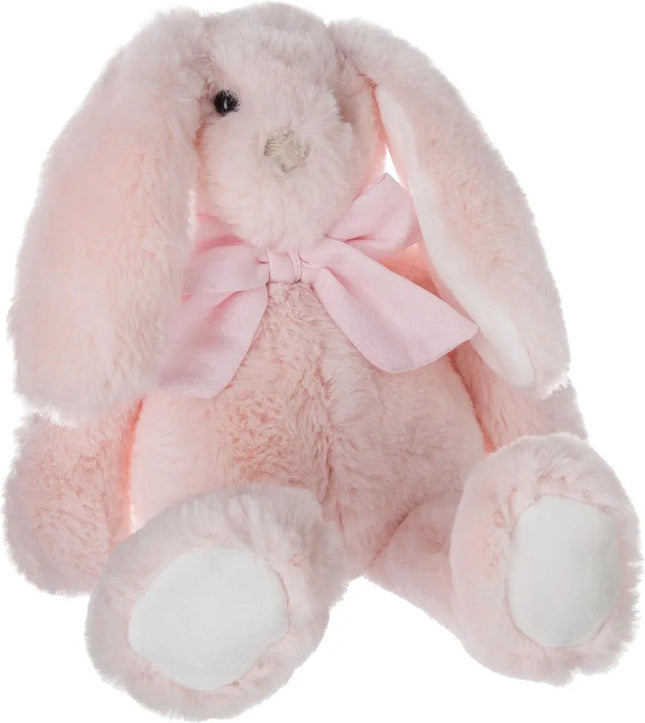 Atmosphera Peluche lapin avec nœud - tissu doux en peluche - jouet en peluche - rose clair - 30 cm