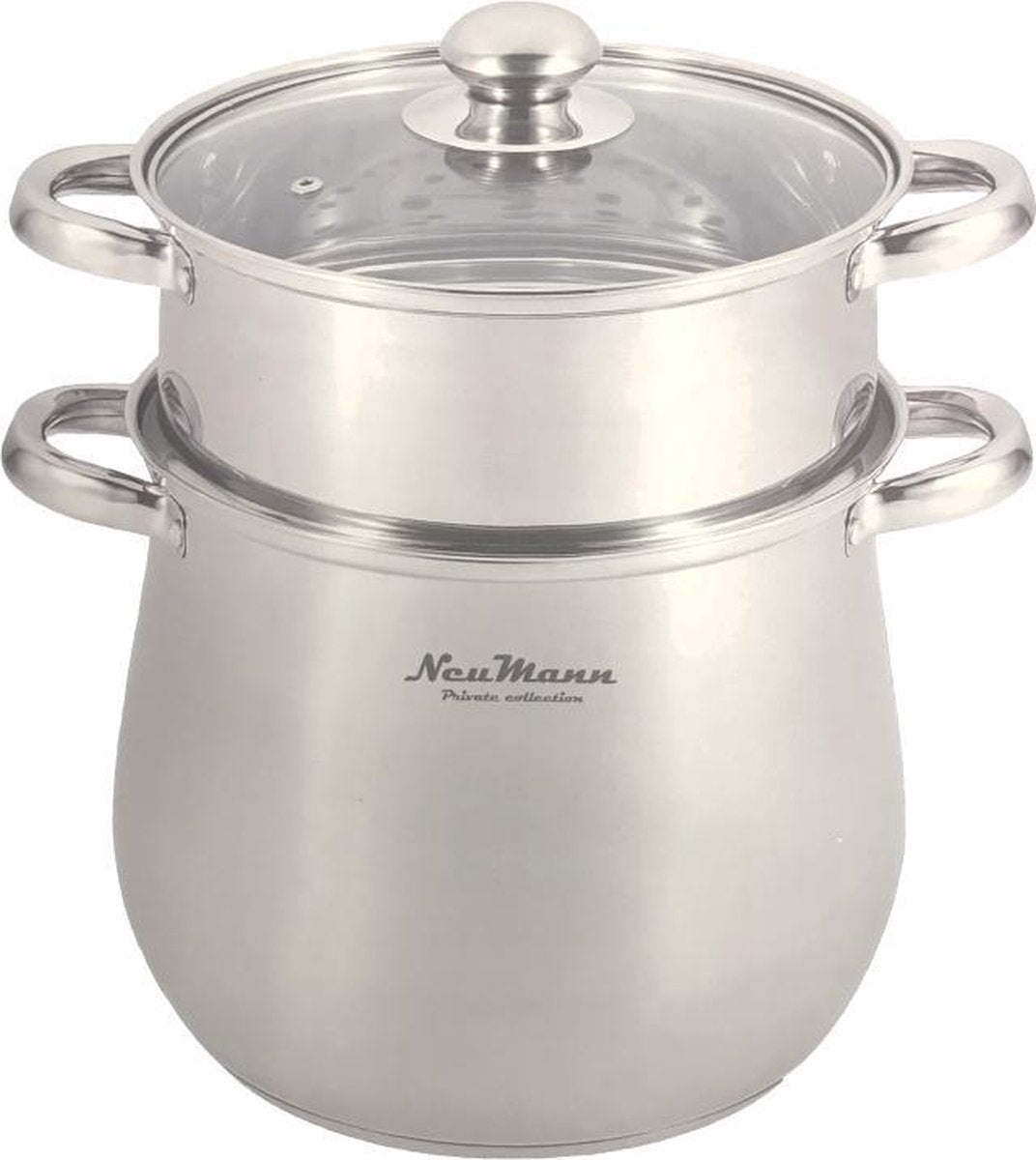 Couscouspan en stoompan RVS 6 liter – voor inductie en alle kookplaten