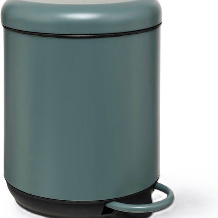 5Five Poubelle à pédale Savona - métal/plastique - 5L - vert ficus - D20 x H27 cm - avec seau intérieur