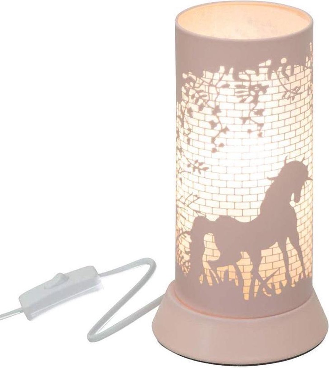 Round metal unicorn lamp