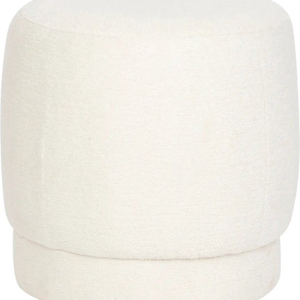 Atmosphera Pouf assise Perfect Seat - tissu/bois - blanc - 40x40 cm - sièges d'appoint