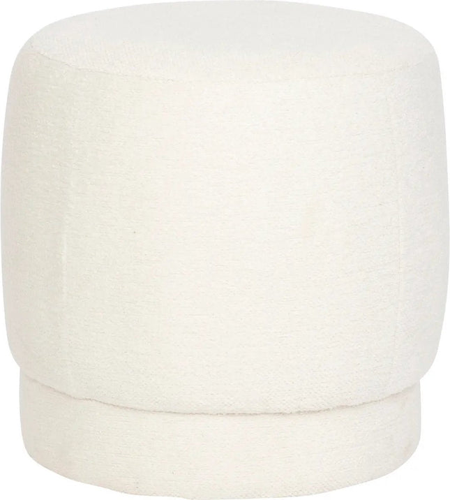 Atmosphera Pouf assise Perfect Seat - tissu/bois - blanc - 40x40 cm - sièges d'appoint