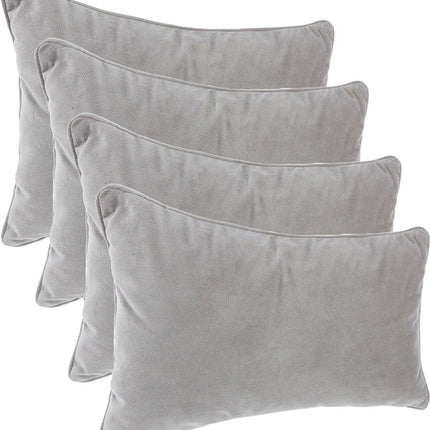 Atmosphera Bank/coussins décoratifs salon Sophia - 4 pièces - 30 x 50 cm - Gris argenté - polyester - avec fermeture éclair