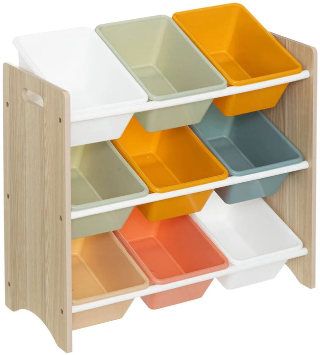 Atmosphera Étagère de rangement 3 niveaux avec bacs - bois/plastique - 60 x 30 x 66 cm - jouets - chambre d'enfant - couleurs assorties