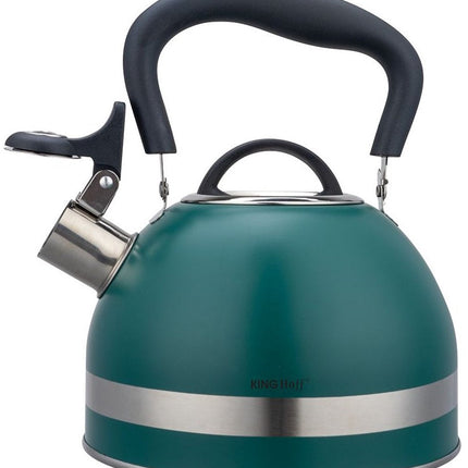 Kinghoff 1855 - Bouilloire sifflante - 1.8 litre - Inox - Vert