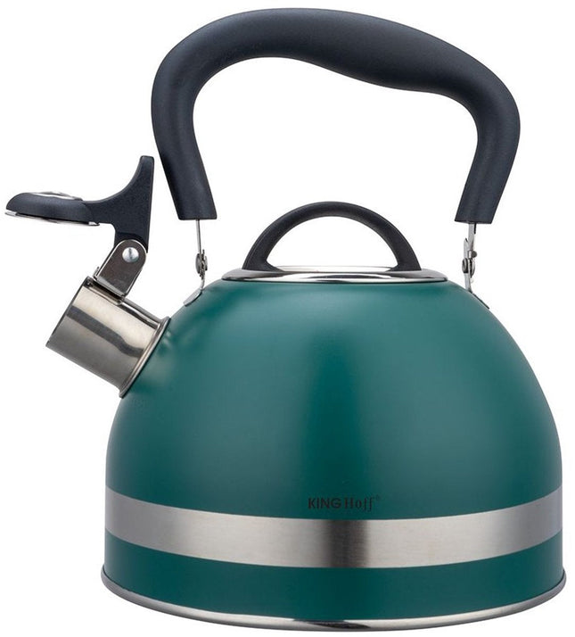 Kinghoff 1855 - Bouilloire sifflante - 1.8 litre - Inox - Vert